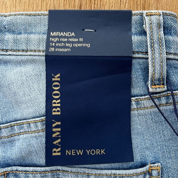 RAMY BROOK MIRANDA HIGH RISE RELAX FIT JEANS WOMEN’S sz 24 Frayed Hem NWT - Picture 6 of 12